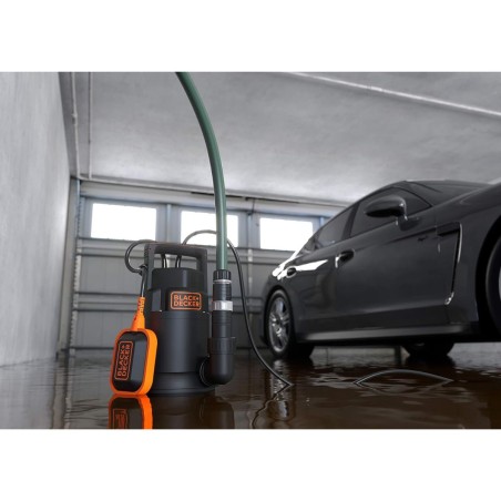 Pompe Vide Cave Eaux Usées 750W - Pompe Immergée Flotteur Intégré Eaux Claires / Eaux Sales Débit 13000 l/h Black+Decker