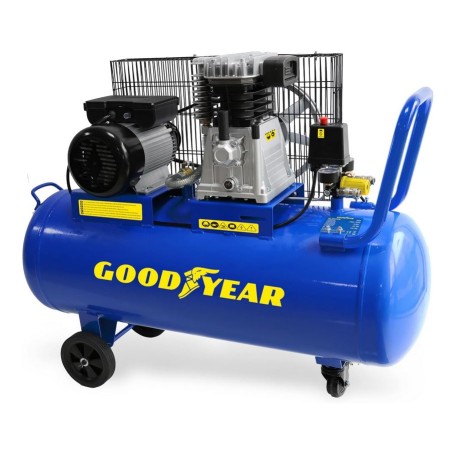Compresseur d'air 10 bars Réservoir 100L à Courroie 3CV 2250W Débit air 350L/min GOODYEAR