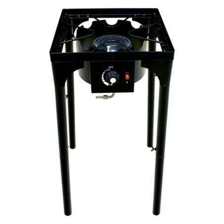 Réchaud Gaz 4 pieds 4.5KW Modulable 3 Hauteurs - Cuisine Extérieure Dimensions 40 x 40 x H78cm Allumage Piezo