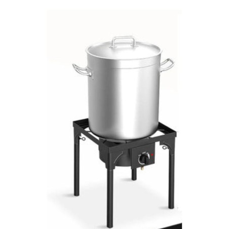 Réchaud Gaz 4 pieds 4.5KW Modulable 3 Hauteurs - Cuisine Extérieure Dimensions 40 x 40 x H78cm Allumage Piezo