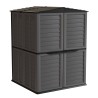 Abri de Jardin Extérieur 5500L Gris Anthracite - Polypropylène 151x208x200 - Cabanon de jardin Plancher intégré ARTPLAST