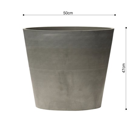 Pot de Fleur Gris 70L Ø50cm H47cm - Jardinière Extérieure Balcon Terrasse Jardin ARTPLAST