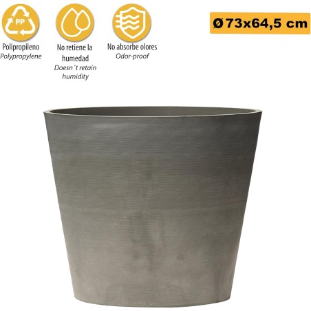 Pot de Fleur Gris 180L Diamètre 73cm H64.5cm - Jardinière Extérieure Balcon Terrasse Jardin ARTPLAST