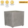Pot de Fleur Carré Gris 50L 40x40cm - Jardinière Extérieure Balcon Terrasse Jardin ARTPLAST