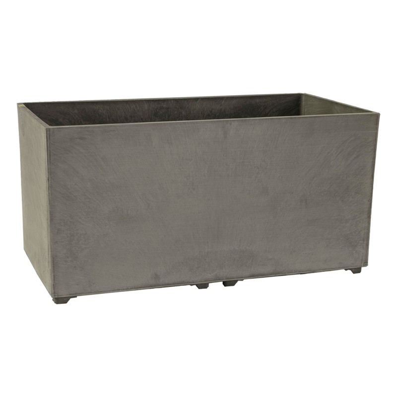 Jardinière Extérieure Grise Anthracite 100L 80x40cm - Pot de Fleurs Rectangulaire en Plastique Recyclé - Design Italien ARTPLAST