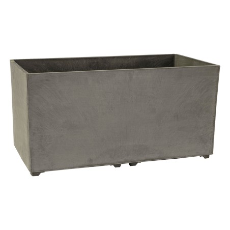 Jardinière Extérieure Grise Anthracite 100L 80x40cm - Pot de Fleurs Rectangulaire en Plastique Recyclé - Design Italien ARTPLAST