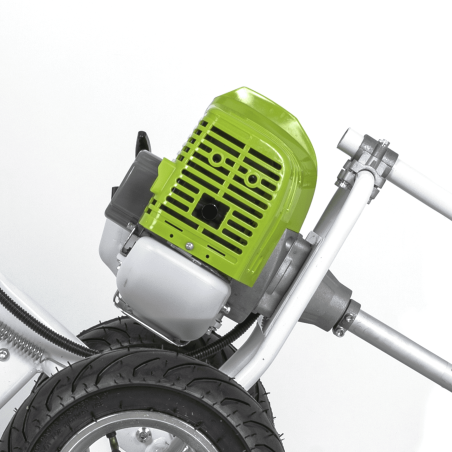 Débroussailleuse Thermique 52cm³ à Roues Lame Ø 255 mm + Casque de sécurité Grillagé VITO