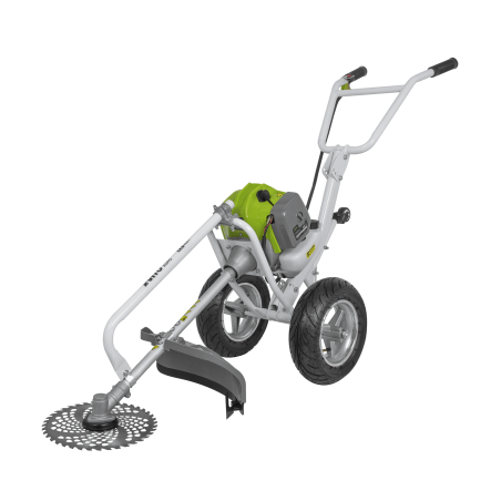 Débroussailleuse Thermique 52cm³ à Roues Lame Ø 255 mm + Casque de sécurité Grillagé VITO