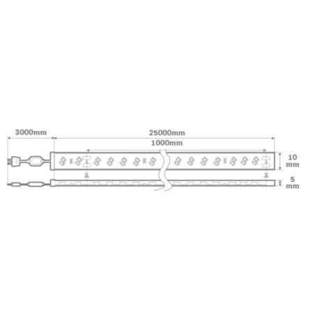 Ruban LED 12W sur Enrouleur 25m - Guirlande Lumineuse Blanche 4000K - Pour Intérieur Extérieur Façade Maison Evènement ASLO