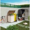 Abri de Jardin Extérieur Gris Anthracite Polypropylène 151x146x200cm avec Plancher Cabanon Rangement Outils- Mobilier de jardin