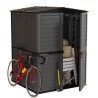 Abri de Jardin Extérieur Gris Anthracite Polypropylène 151x146x200cm avec Plancher Cabanon Rangement Outils- Mobilier de jardin