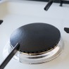 Réchaud à gaz 1 feu 1500W Brûleur fonte amovible Lavable Gaz butane ou propane Blanc laqué Grille Couvercle GOLD