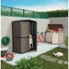 Rangement Poubelle 1500L - Abri Poubelle de Tri Polypropylène Ecru Taupe - Coffre de jardin Verrouillable par Cadenas