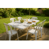 Table de jardin pliante 180x75xH74 cm Blanche Haute resistance Polypropylène Camping Réceptions KZ GARDEN