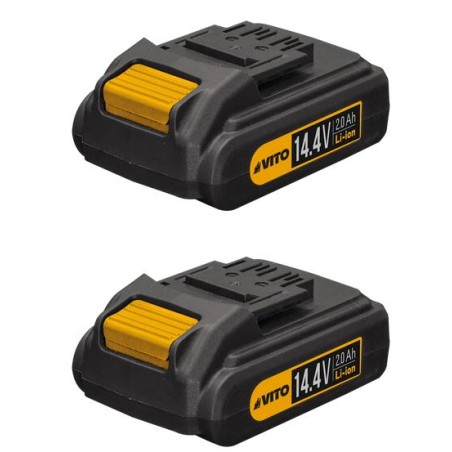 Perceuse sans fil 14,4 V 2 Batteries lithium 2.0Ah Chargeur rapide LED et indicateur de charge VITO