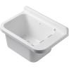 Lavabo Mural en Résine Blanc 50 x 32 cm Vasque Suspendue Anti-chocs - Evier Lave-Mains Salle de Bain WC Garage Buanderie