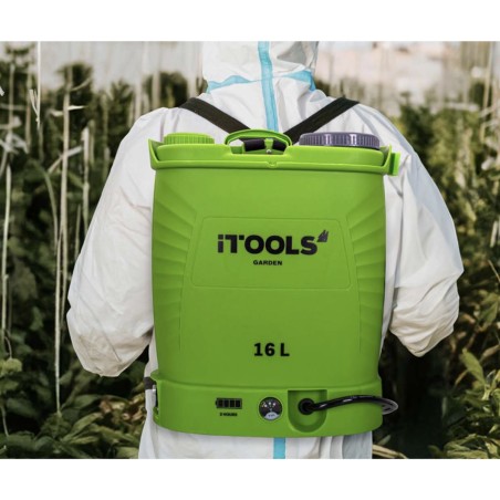 Pulvérisateur de Jardin Electrique à Batterie 16L 8Ah Pression 6 bar Lance Télescopique en Inox + Accessoires de Pulvérisation