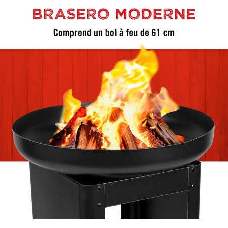 Brasero Barbecue Exterieur 61x90cm - Plancha Grill Teppanyaki - Charbon de Bois Jardin et Terrasse - Cuisine Extérieure ALPINA