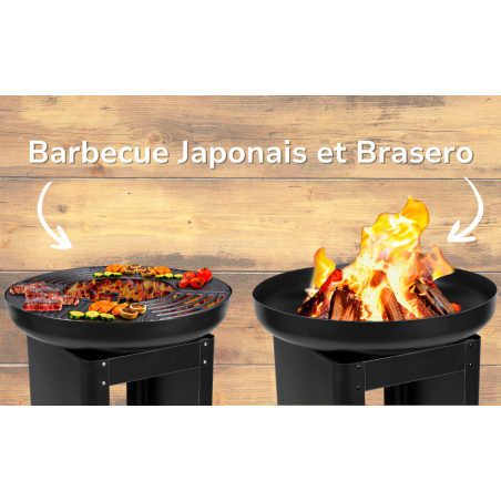 Barbecue à charbon de bois Brasero Teppanyaki Ø 61 x H90 cm BBQ COLLECTION