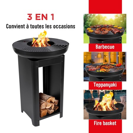 Barbecue à charbon de bois Brasero Teppanyaki Ø 61 x H90 cm BBQ COLLECTION