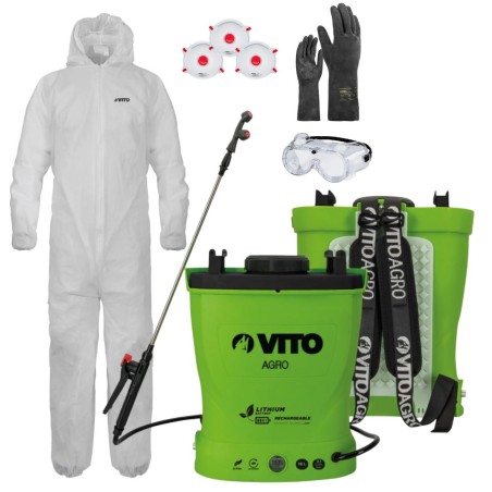 Pulvérisateur Électrique à Batterie Lithium 16L + Kit Protection Jardin XL - Haute Pression & Équipement EPI VITO