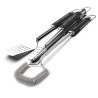 Kit 3 Ustensiles Barbecue : Spatule, Pince, Brosse - Inox Haute Résistance & Poignées Antidérapantes PIT BOSS