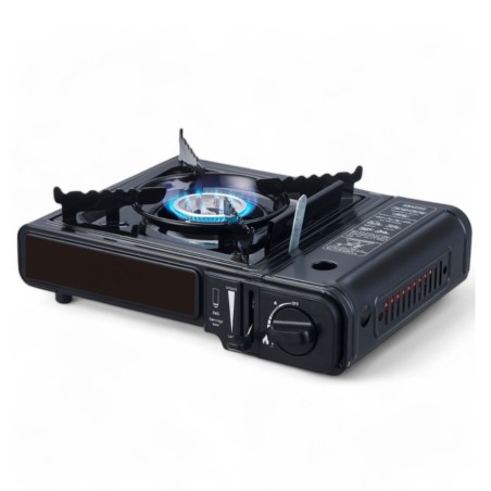 Rechaud gaz portable 2200W Allumage piezo Mallette de transport Camping