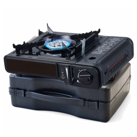 Réchaud à gaz portable 2200W - Gaz Butane, Allumage Piezo, Mallette incluse - Idéal Camping, Bricolage & Chantier INTEC