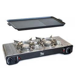Réchaud 2 feux Inox 4400W +...