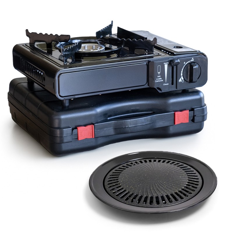 Réchaud gaz camping 2200W 1 feu + Grill Barbecue