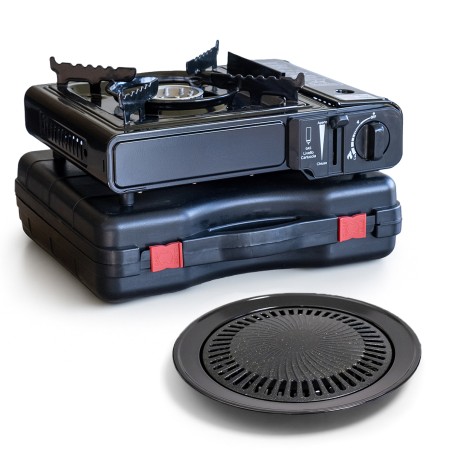 Réchaud gaz camping 2200W 1 feu + Grill Barbecue
