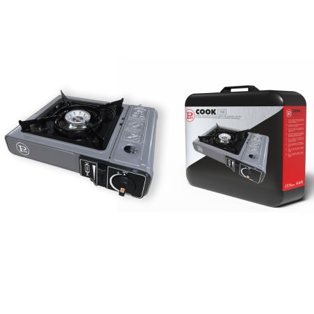 Réchaud Gaz Portable 1 Feu 2200W - Allumage Piezo - Cartouche gaz Butane – Idéal Camping, Randonnée & Cuisine Extérieure INTEC