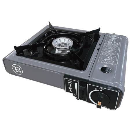 Réchaud gaz Camping 1 Feu 2200W + 4 Cartouches gaz Butane Allumage Piezo – Camping Randonnée Cuisine Extérieure INTEC
