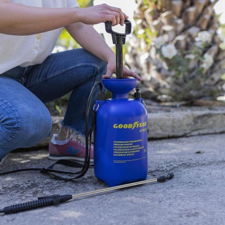 Pulvérisateur à main 5L + Buse et Lance Inox - Pulvérisateur à Pression Idéal Désherbage et Traitement Naturel Goodyear