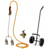 Désherbeur thermique Pro 2 Bruleurs Ø 60 mm Turbo Tuyau 5m Détendeur gaz 4.0 bar Allume gaz Chariot INTEC