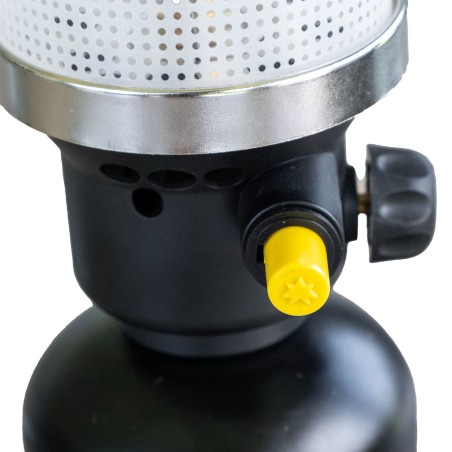 Lampe à gaz 1100W + 4 Cartouches gaz Butane 190g - Allumage Piezo Coque Métal - Lampe de Camping Extérieure INTEC