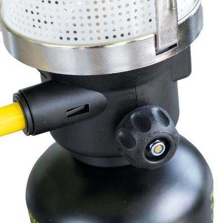 Lampe à gaz 1100W + 8 Cartouches gaz Butane 190g - Allumage Piezo Coque Métal - Lampe de Camping Extérieure INTEC