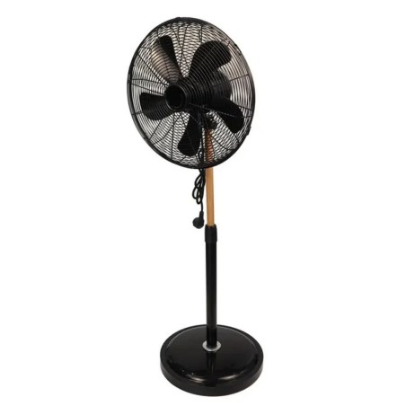 Ventilateur sur Pied 60W sur Mat en Bois réglable - Ventilateur Portable 3 Vitesses NIKLAS