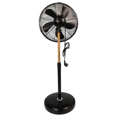 Ventilateur sur Pied 60W sur Mat en Bois réglable - Ventilateur Portable 3 Vitesses NIKLAS
