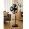 Ventilateur sur Pied 60W sur Mat en Bois réglable - Ventilateur Portable 3 Vitesses NIKLAS