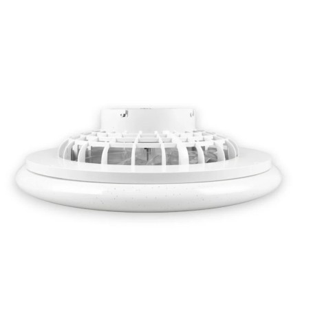Ventilateur Plafond Lumière LED 30W Ø50cm - Éclairage Dimmable, Télécommande Effet Ciel Etoilé - Trio Lighting