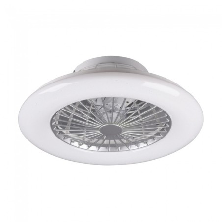 Ventilateur Plafond Lumière LED 30W Ø50cm - Éclairage Dimmable, Télécommande Effet Ciel Etoilé - Trio Lighting