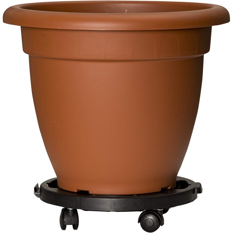 Support à Roulettes Rond diamètre 30 x 7 cm 4 roues - Porte Plante, Pot de Fleurs 170 kg max - Polypropylene Anti Choc KZ GARDEN
