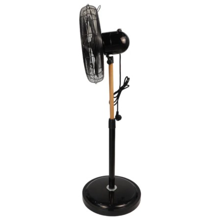 Ventilateur sur Pied 60W sur Mat en Bois réglable - Ventilateur Portable 3 Vitesses NIKLAS