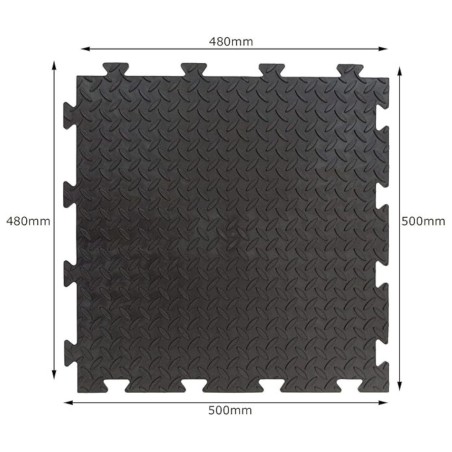 Pack de 10 Dalles PVC Clipsables Noires 50x50 cm Antidérapantes - Revêtement de Sol Garage, Atelier INTEC