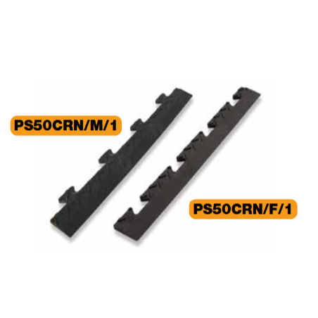 Pack 5 Bordures Femelles pour Dalle PVC noire Clipsable Sol Antidérapant Carré Garage Atelier PS50CRN/F INTEC