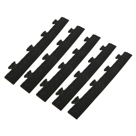 Pack 5 Bordures Males pour Dalle PVC noire Clipsable Sol Antidérapant Carré Garage Atelier PS50CRN/M INTEC