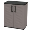 Armoire de Rangement Grise Armoire basse 2 portes Polypropylène 68x37h84 cm ArtPlast