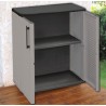 Armoire de Rangement Grise Armoire basse 2 portes Polypropylène 68x37h84 cm ArtPlast