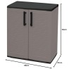 Armoire de Rangement Grise Armoire basse 2 portes Polypropylène 68x37h84 cm ArtPlast